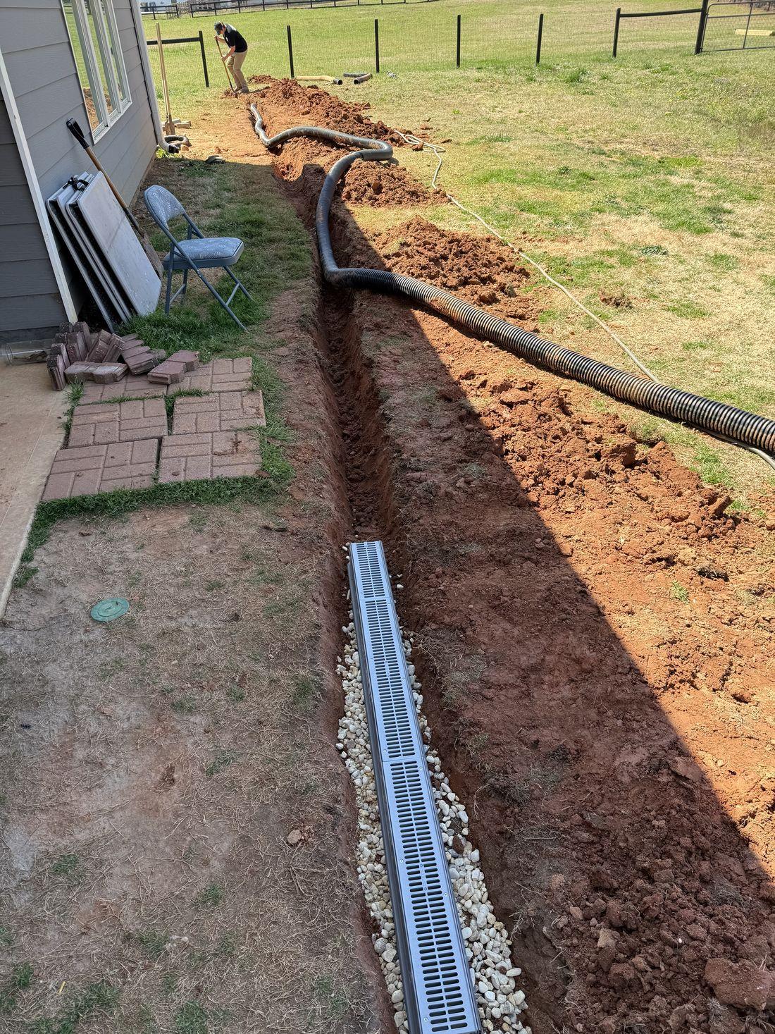 Drainage and irrigation trench dug by Kaus Cuts